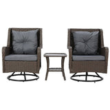 Darrahopens Furniture > Outdoor Gardeon Outdoor Chairs Patio Furniture Lounge Setting 3 Pcs Wicker Swivel Chair Table Bistro Set