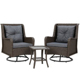 Darrahopens Furniture > Outdoor Gardeon Outdoor Chairs Patio Furniture Lounge Setting 3 Pcs Wicker Swivel Chair Table Bistro Set