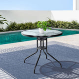 darrahopens Furniture > Outdoor Gardeon Outdoor Dining Table Bar Setting Steel Glass 70CM