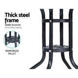 darrahopens Furniture > Outdoor Gardeon Outdoor Dining Table Bar Setting Steel Glass 70CM