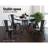 darrahopens Furniture > Outdoor Gardeon Outdoor Dining Table Bar Setting Steel Glass 70CM