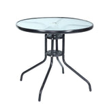 darrahopens Furniture > Outdoor Gardeon Outdoor Dining Table Bar Setting Steel Glass 70CM