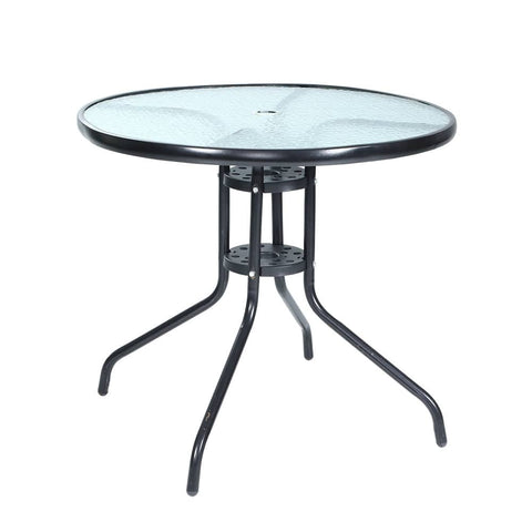 darrahopens Furniture > Outdoor Gardeon Outdoor Dining Table Bar Setting Steel Glass 70CM