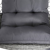 Darrahopens Furniture > Outdoor Gardeon Outdoor Egg Swing Chair with Stand Cushion Wicker Armrest Light Grey
