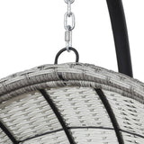 Darrahopens Furniture > Outdoor Gardeon Outdoor Egg Swing Chair with Stand Cushion Wicker Armrest Light Grey