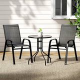 darrahopens Furniture > Outdoor Gardeon Outdoor Furniture 3PC Table and chairs Stackable Bistro Set Patio Coffee