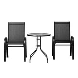 darrahopens Furniture > Outdoor Gardeon Outdoor Furniture 3PC Table and chairs Stackable Bistro Set Patio Coffee