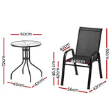 darrahopens Furniture > Outdoor Gardeon Outdoor Furniture 3PC Table and chairs Stackable Bistro Set Patio Coffee