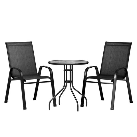 darrahopens Furniture > Outdoor Gardeon Outdoor Furniture 3PC Table and chairs Stackable Bistro Set Patio Coffee