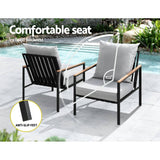 Darrahopens Furniture > Outdoor Gardeon Outdoor Furniture 3pcs Lounge Setting Bistro Set Chairs Table Patio
