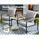 Darrahopens Furniture > Outdoor Gardeon Outdoor Furniture 3pcs Lounge Setting Bistro Set Chairs Table Patio