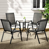 darrahopens Furniture > Outdoor Gardeon Outdoor Furniture 5PC Table and chairs Stackable Bistro Set Patio Coffee