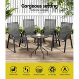 darrahopens Furniture > Outdoor Gardeon Outdoor Furniture 5PC Table and chairs Stackable Bistro Set Patio Coffee