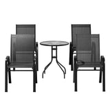 darrahopens Furniture > Outdoor Gardeon Outdoor Furniture 5PC Table and chairs Stackable Bistro Set Patio Coffee