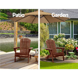 darrahopens Furniture > Outdoor Gardeon Outdoor Furniture Beach Chair Wooden Adirondack Patio Lounge Garden