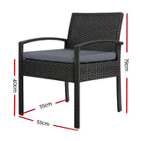 darrahopens Furniture > Outdoor Gardeon Outdoor Furniture Bistro Wicker Chair Black