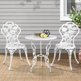 darrahopens Furniture > Outdoor Gardeon Outdoor Furniture Chairs Table 3pc Aluminium Bistro White
