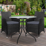 darrahopens Furniture > Outdoor Gardeon Outdoor Furniture Dining Chair Table Bistro Set Wicker Patio Setting Tea Coffee Cafe Bar Set