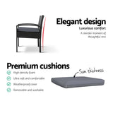 darrahopens Furniture > Outdoor Gardeon Outdoor Furniture Dining Chairs Wicker Garden Patio Cushion Black 3PCS Sofa Set Tea Coffee Cafe Bar Set