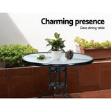 darrahopens Furniture > Outdoor Gardeon Outdoor Furniture Dining Chairs Wicker Garden Patio Cushion Black 3PCS Tea Coffee Cafe Bar Set