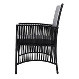 darrahopens Furniture > Outdoor Gardeon Outdoor Furniture Dining Chairs Wicker Garden Patio Cushion Black 3PCS Tea Coffee Cafe Bar Set