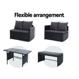 darrahopens Furniture > Outdoor Gardeon Outdoor Furniture Dining Setting Sofa Set Lounge Wicker 8 Seater Black