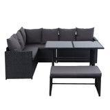 darrahopens Furniture > Outdoor Gardeon Outdoor Furniture Dining Setting Sofa Set Lounge Wicker 8 Seater Black