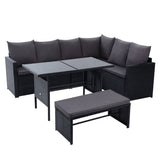 darrahopens Furniture > Outdoor Gardeon Outdoor Furniture Dining Setting Sofa Set Lounge Wicker 8 Seater Black