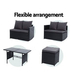 darrahopens Furniture > Outdoor Gardeon Outdoor Furniture Dining Setting Sofa Set Lounge Wicker 9 Seater Black