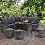 darrahopens Furniture > Outdoor Gardeon Outdoor Furniture Dining Setting Sofa Set Lounge Wicker 9 Seater Mixed Grey