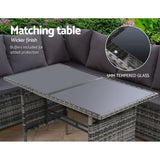 darrahopens Furniture > Outdoor Gardeon Outdoor Furniture Dining Setting Sofa Set Lounge Wicker 9 Seater Mixed Grey