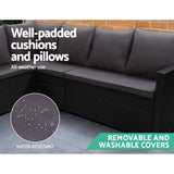 darrahopens Furniture > Outdoor Gardeon Outdoor Furniture Dining Setting Sofa Set Wicker 8 Seater Storage Cover Black