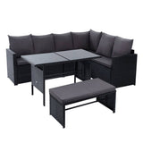 darrahopens Furniture > Outdoor Gardeon Outdoor Furniture Dining Setting Sofa Set Wicker 8 Seater Storage Cover Black