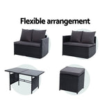 darrahopens Furniture > Outdoor Gardeon Outdoor Furniture Dining Setting Sofa Set Wicker 9 Seater Storage Cover Black
