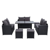 darrahopens Furniture > Outdoor Gardeon Outdoor Furniture Dining Setting Sofa Set Wicker 9 Seater Storage Cover Black