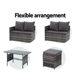 darrahopens Furniture > Outdoor Gardeon Outdoor Furniture Dining Setting Sofa Set Wicker 9 Seater Storage Cover Mixed Grey
