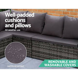 darrahopens Furniture > Outdoor Gardeon Outdoor Furniture Dining Setting Sofa Set Wicker 9 Seater Storage Cover Mixed Grey