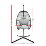 darrahopens Furniture > Outdoor Gardeon Outdoor Furniture Egg Hammock Hanging Swing Chair Stand Pod Wicker Grey