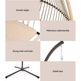 darrahopens Furniture > Outdoor Gardeon Outdoor Furniture Egg Hanging Swing Chair Stand Wicker Rattan Hammock