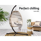 darrahopens Furniture > Outdoor Gardeon Outdoor Furniture Egg Hanging Swing Chair Stand Wicker Rattan Hammock