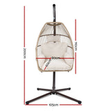 darrahopens Furniture > Outdoor Gardeon Outdoor Furniture Egg Hanging Swing Chair Stand Wicker Rattan Hammock