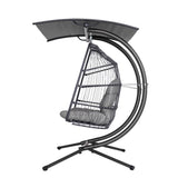 darrahopens Furniture > Outdoor Gardeon Outdoor Furniture Lounge Hanging Swing Chair Egg Hammock Stand Rattan Wicker Grey