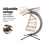 darrahopens Furniture > Outdoor Gardeon Outdoor Furniture Lounge Hanging Swing Chair Egg Hammock Stand Rattan Wicker Latte