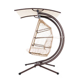 darrahopens Furniture > Outdoor Gardeon Outdoor Furniture Lounge Hanging Swing Chair Egg Hammock Stand Rattan Wicker Latte