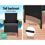 darrahopens Furniture > Outdoor Gardeon Outdoor Furniture Lounge Setting Wicker Patio Dining Set w/Storage Cover Black