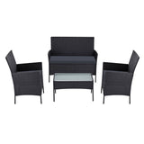 darrahopens Furniture > Outdoor Gardeon Outdoor Furniture Lounge Setting Wicker Patio Dining Set w/Storage Cover Black