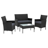 darrahopens Furniture > Outdoor Gardeon Outdoor Furniture Lounge Setting Wicker Patio Dining Set w/Storage Cover Black