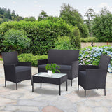 darrahopens Furniture > Outdoor Gardeon Outdoor Furniture Lounge Setting Wicker Patio Dining Set w/Storage Cover Grey