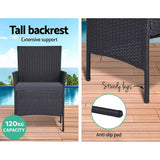 darrahopens Furniture > Outdoor Gardeon Outdoor Furniture Lounge Setting Wicker Patio Dining Set w/Storage Cover Grey