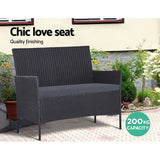darrahopens Furniture > Outdoor Gardeon Outdoor Furniture Lounge Setting Wicker Patio Dining Set w/Storage Cover Grey